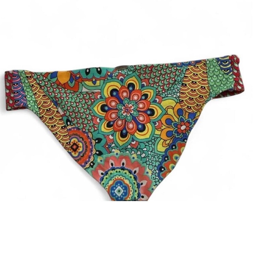 Luli Fama Bikini Bottom Women Small Multicolor‎ Reversible Mandala Cheeky